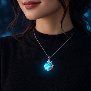 Glowing Necklace in Pakistan with luminous charm for night wear and party looks
