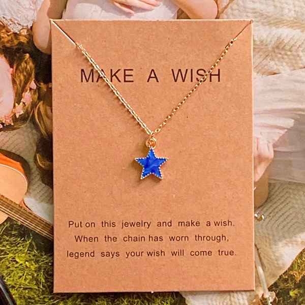 Beautiful Star Shaped Pendant Golden Chain Neck Jewelry For Girls