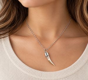 Radiant Aqua Chili Pendant Necklace for Women Night Shine Style