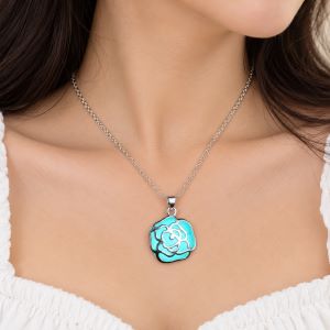 Rose Pattern Flower Chain Necklace for Girls with Elegant Look