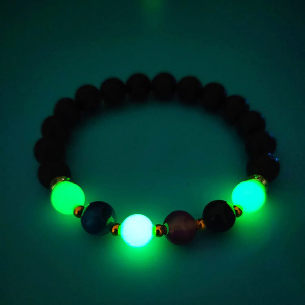 Glow In The Dark Luminous Beads Bracelets- Handmade Fluorescence Green Bracelets for Girls