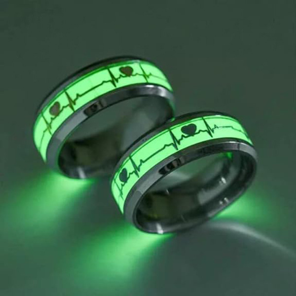 Trendy Glowing In The Dark Accessories- Size 10 Luminous Rings For Girls & Boys