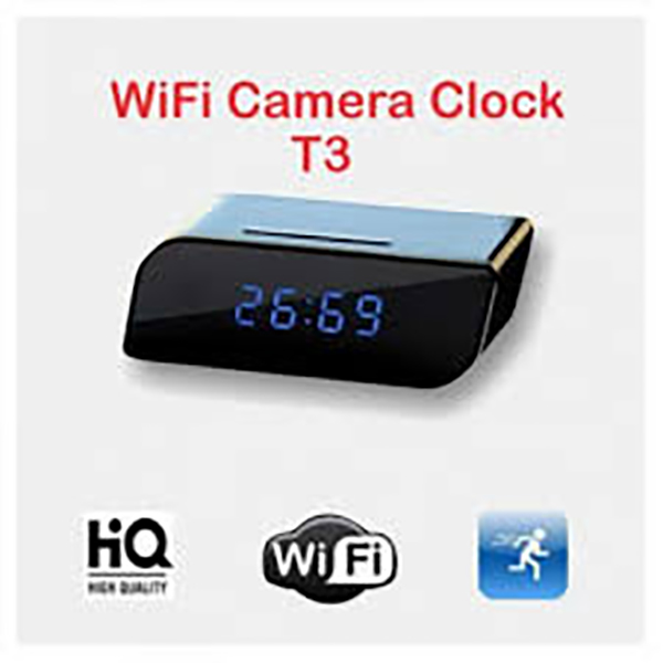 Wi-Fi Hidden T3 HD 1080P Table Clock 