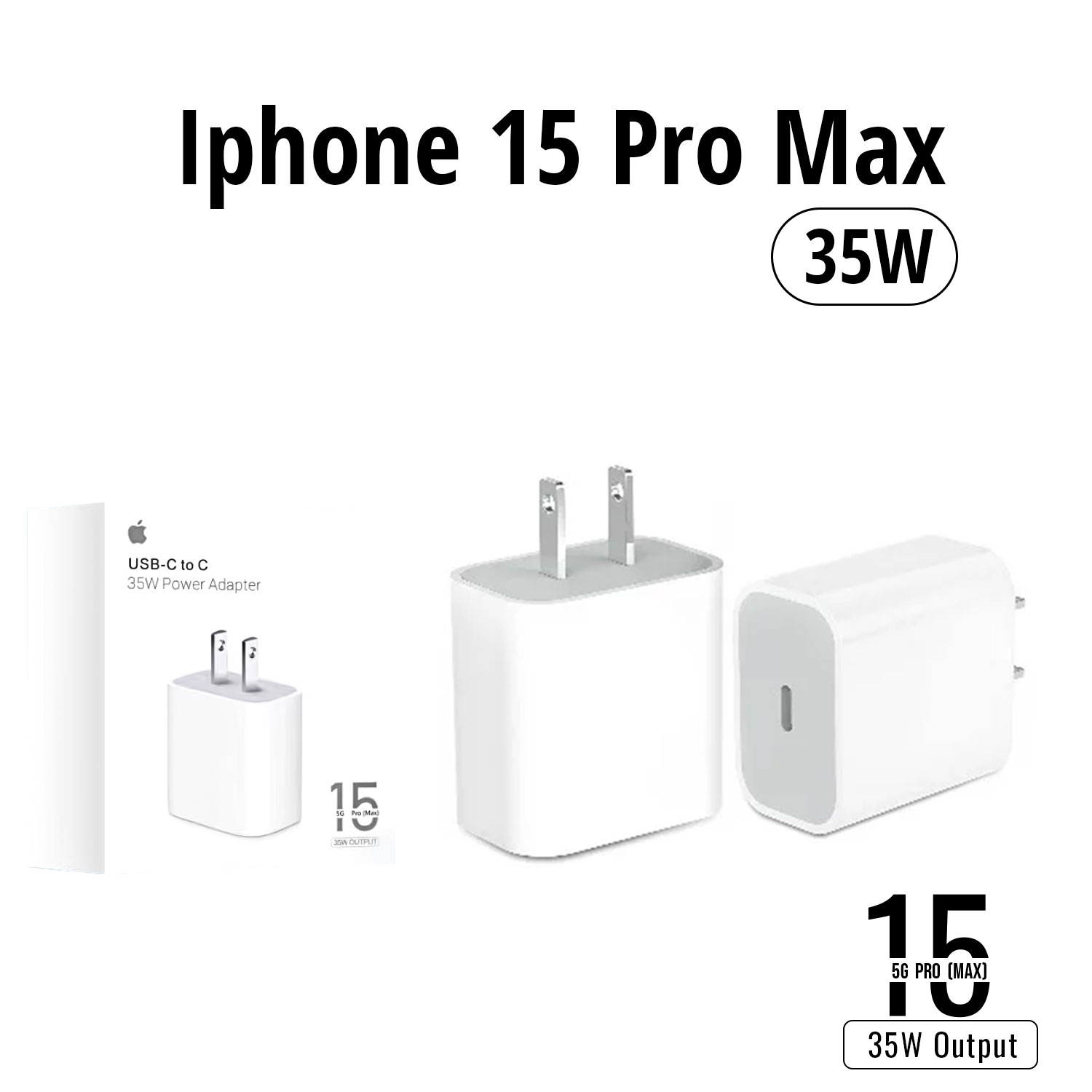 New IPhone 35W  USB-C, 2 Pin Power Adapter