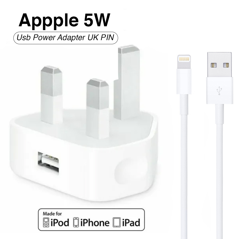 Apple 5W USB Power Adaptor- Lightning To USB Data Cable
