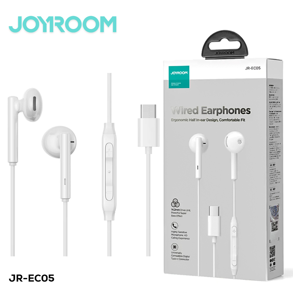 Joyroom-EC05 Type-C Series, Half In-Ear Wired Earphones
